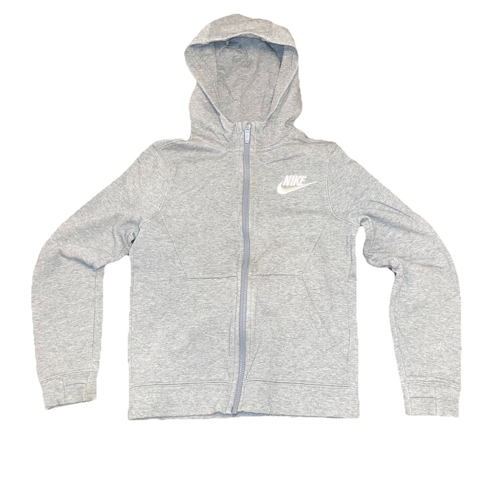Nike Tech Sportswear Club Fleece Full-Zip Hoodie Grey Youth Small